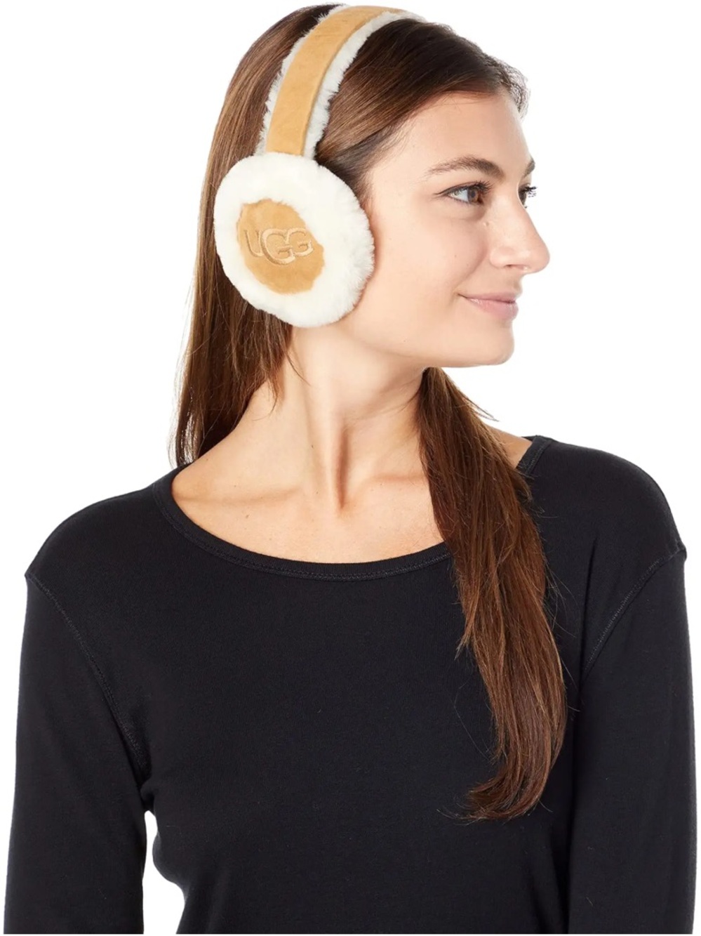 UGG Chestnut and White Sheepskin Earmuffs